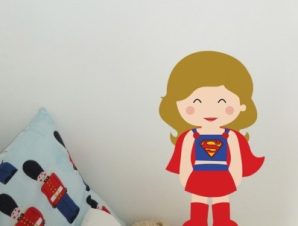 Super girl, Παιδικά, Αυτοκόλλητα τοίχου, 29 x 50 εκ.