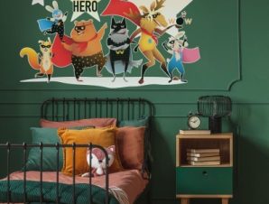 Super hero animals Παιδικά Αυτοκόλλητα τοίχου 60 x 40 εκ.