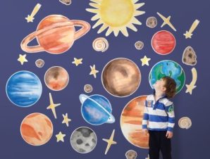 Πολύχρωμοι Πλανήτες, Παιδικά, Αυτοκόλλητα τοίχου, 100 x 111 εκ.
