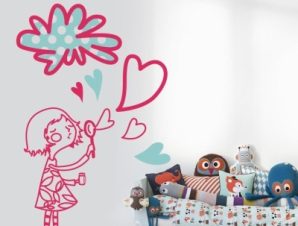 Βubble girl, Παιδικά, Αυτοκόλλητα τοίχου, 80 x 129 εκ.