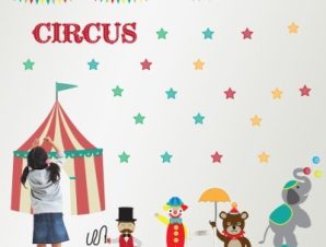 Τσίρκο, Παιδικά, Αυτοκόλλητα τοίχου, Small – 108×100 cm