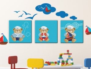 Αρκούδος ναύτης Παιδικά Πίνακες και αυτοκόλλητα 131×55