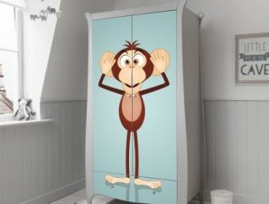 Αστείοι πίθηκοι Παιδικά Αυτοκόλλητα ντουλάπας 61 x 185 cm