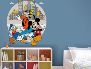Χαρούμενοι τρεις φίλοι, Mickey Mouse Παιδικά Αυτοκόλλητα τοίχου 41 x 51 εκ.