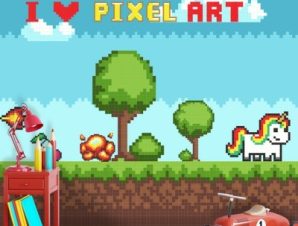 Pixel Art Παιδικά Ταπετσαρίες Τοίχου 52 x 170 cm